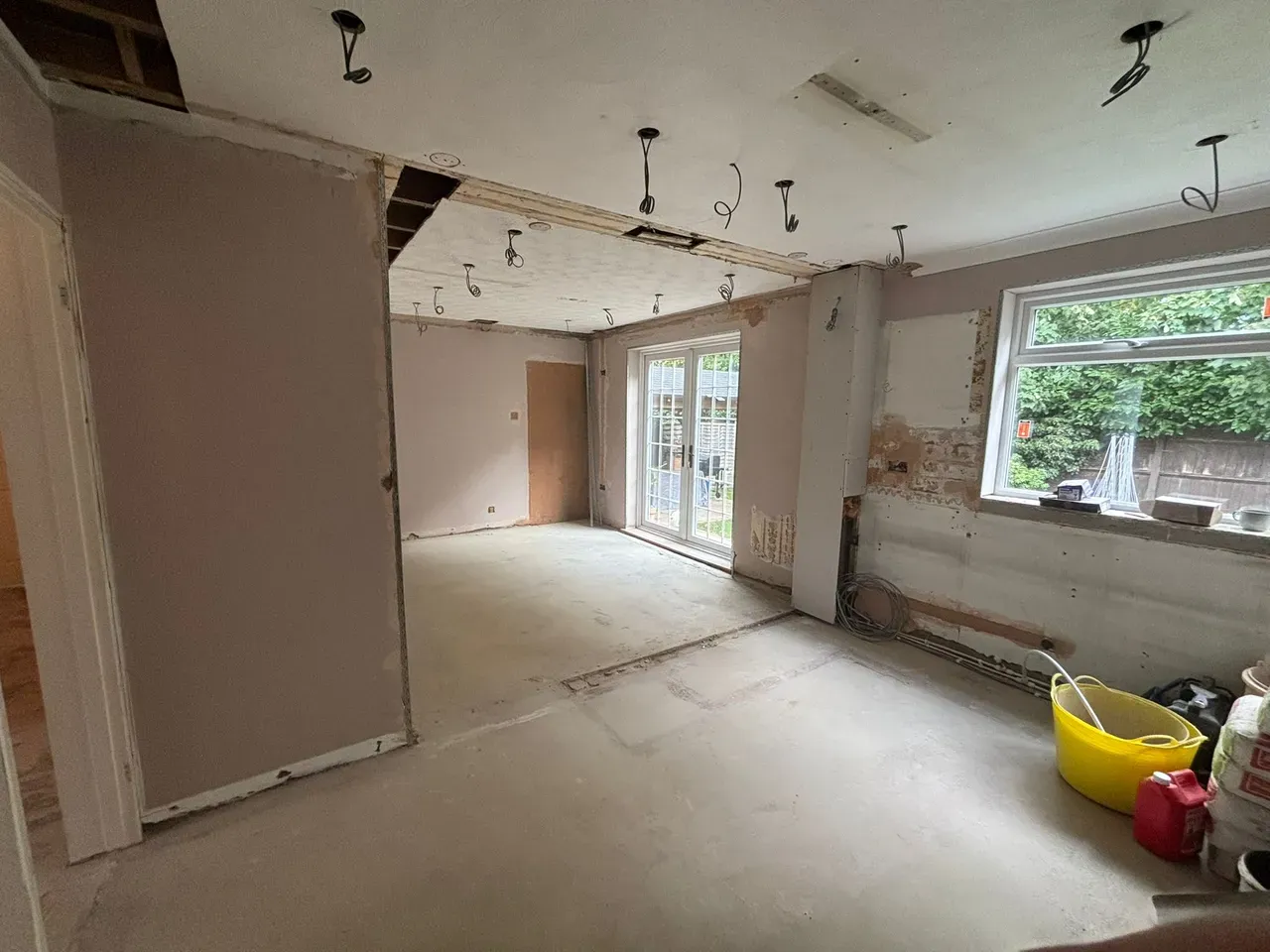 Open-plan knock-through works forming the new living space